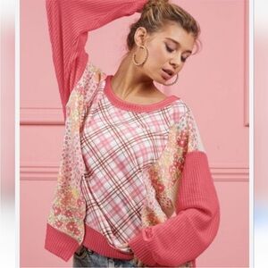 BiBi adorable mixed Fabric dolman top